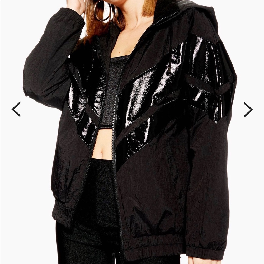 Sherpa lined windbreaker jacket